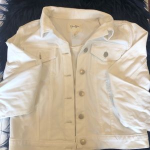 Jessica Simpson White Faux Jean Jacket